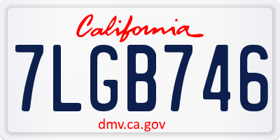 CA license plate 7LGB746