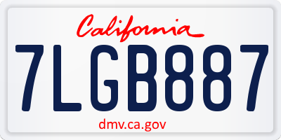 CA license plate 7LGB887