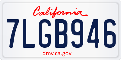 CA license plate 7LGB946