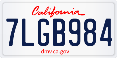 CA license plate 7LGB984