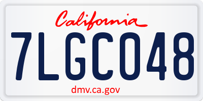 CA license plate 7LGC048