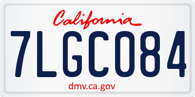 CA license plate 7LGC084