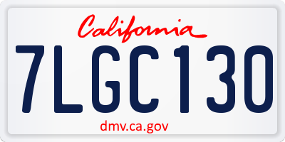 CA license plate 7LGC130