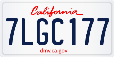 CA license plate 7LGC177