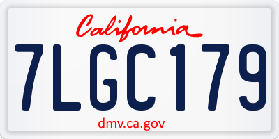 CA license plate 7LGC179