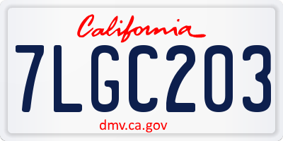 CA license plate 7LGC203