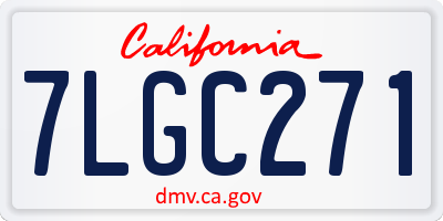 CA license plate 7LGC271