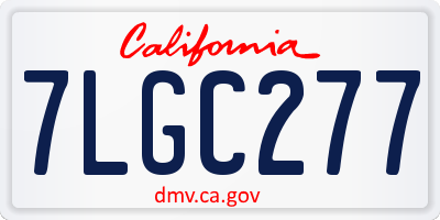 CA license plate 7LGC277