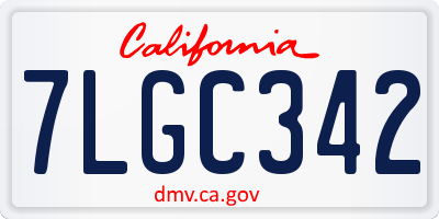 CA license plate 7LGC342