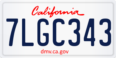 CA license plate 7LGC343