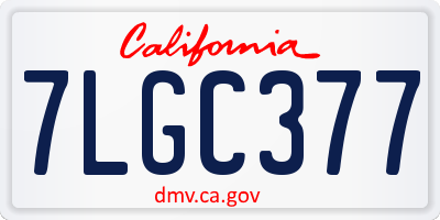 CA license plate 7LGC377