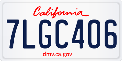 CA license plate 7LGC406