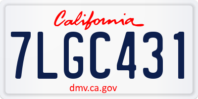 CA license plate 7LGC431