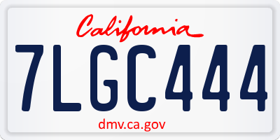 CA license plate 7LGC444