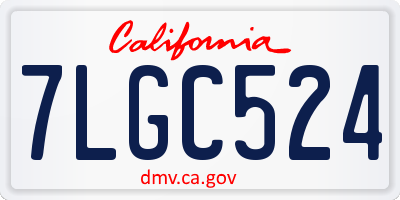 CA license plate 7LGC524