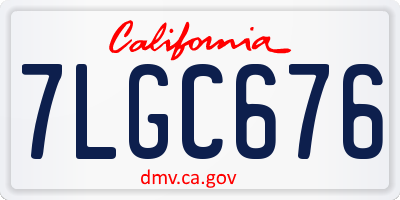 CA license plate 7LGC676