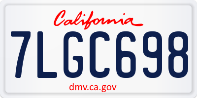 CA license plate 7LGC698