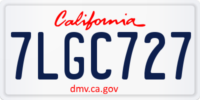CA license plate 7LGC727