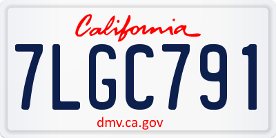 CA license plate 7LGC791