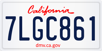 CA license plate 7LGC861