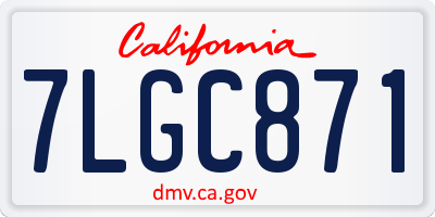 CA license plate 7LGC871