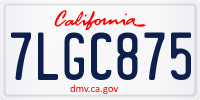 CA license plate 7LGC875