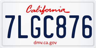 CA license plate 7LGC876