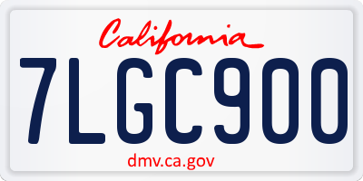 CA license plate 7LGC900