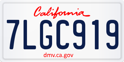 CA license plate 7LGC919