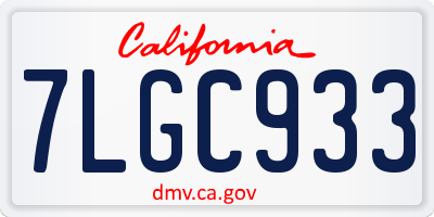 CA license plate 7LGC933
