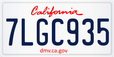 CA license plate 7LGC935