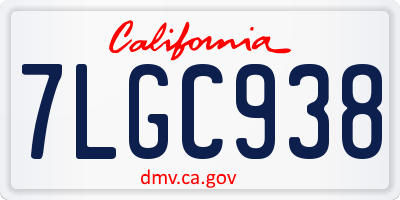 CA license plate 7LGC938