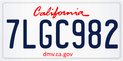 CA license plate 7LGC982