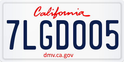 CA license plate 7LGD005
