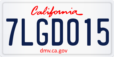 CA license plate 7LGD015