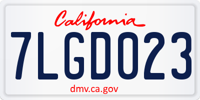 CA license plate 7LGD023