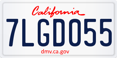 CA license plate 7LGD055