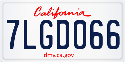 CA license plate 7LGD066