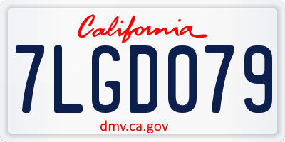 CA license plate 7LGD079