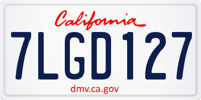 CA license plate 7LGD127