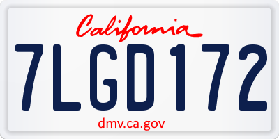 CA license plate 7LGD172