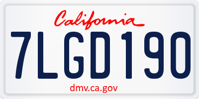 CA license plate 7LGD190