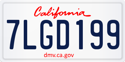CA license plate 7LGD199