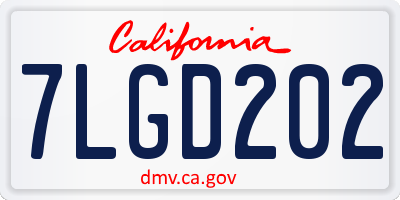 CA license plate 7LGD202