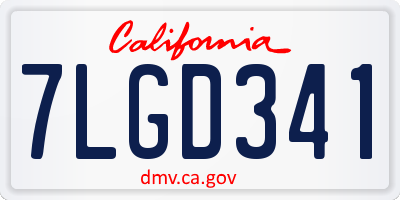 CA license plate 7LGD341