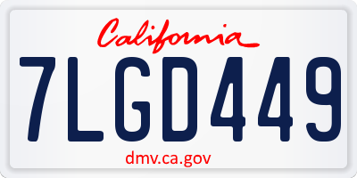 CA license plate 7LGD449