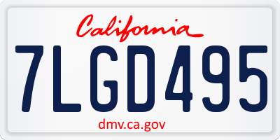CA license plate 7LGD495
