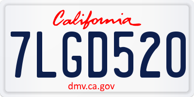 CA license plate 7LGD520