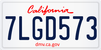 CA license plate 7LGD573
