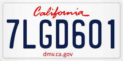 CA license plate 7LGD601